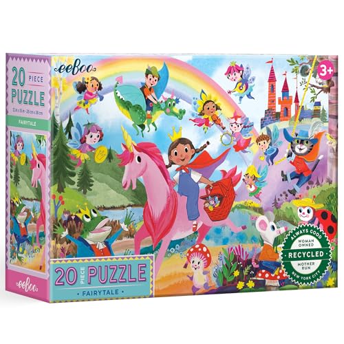 eeBoo 20 Piece Giant Floor Puzzle Fairies Tales Childrens Puzzle Fantasy Themed Large Pieces for Small Hands to Develop Motor Skills - Image 1
