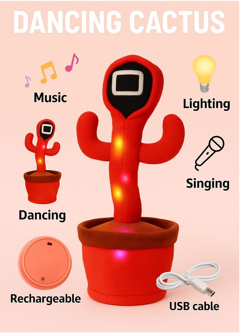 Musaffa - Dancing Cactus Toy - LED Light Up, Talking & Singing Plush, Rechargeable Interactive Toy for Kids & Fun Gift - Image 1
