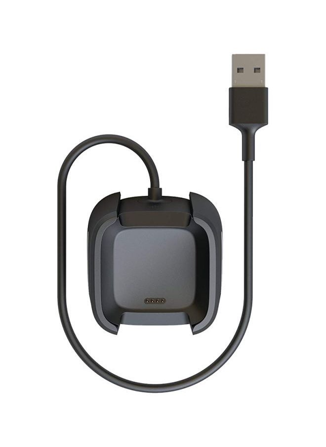 Y&D - USB Charging Cable For Fitbit Versa 1.3meter Black/Silver - Image 1