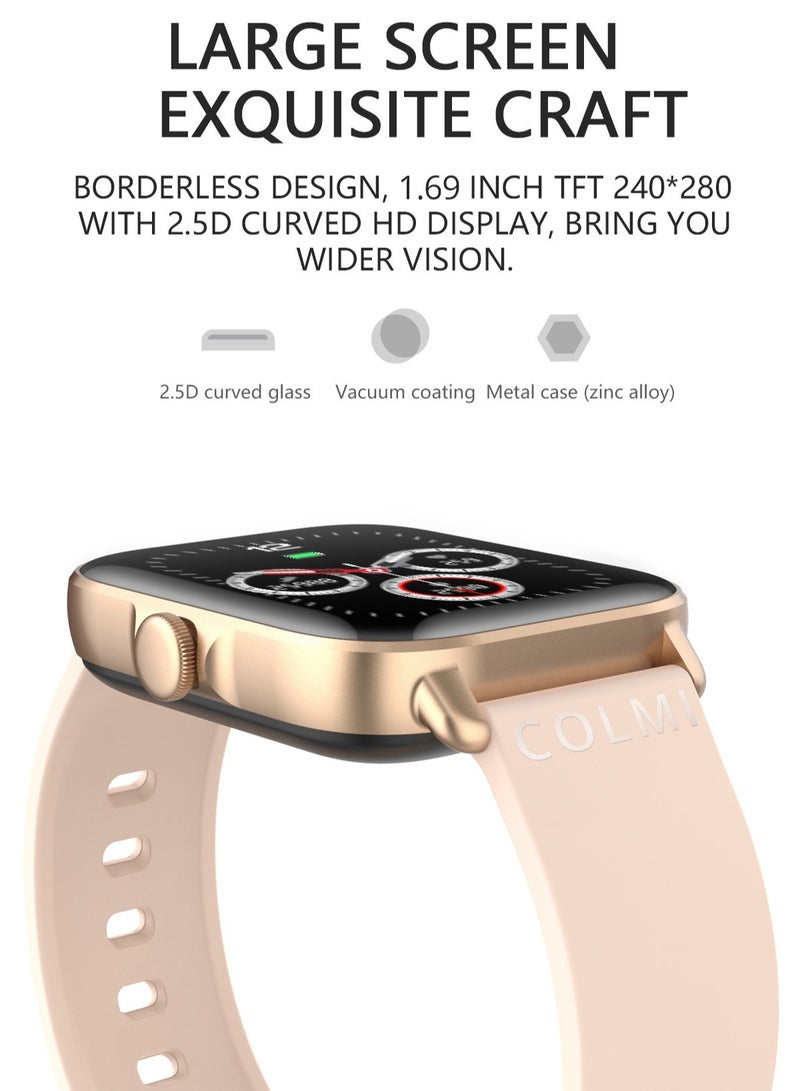 ColMi P28 Plus Smart Watch, IP67 Waterproof Full Touch Screen Android Watch, Lightweight And Comfortable Fitness Tracker With Blood Pressure Heart Rate Monitoring, (1pc, Grey) - Image 2