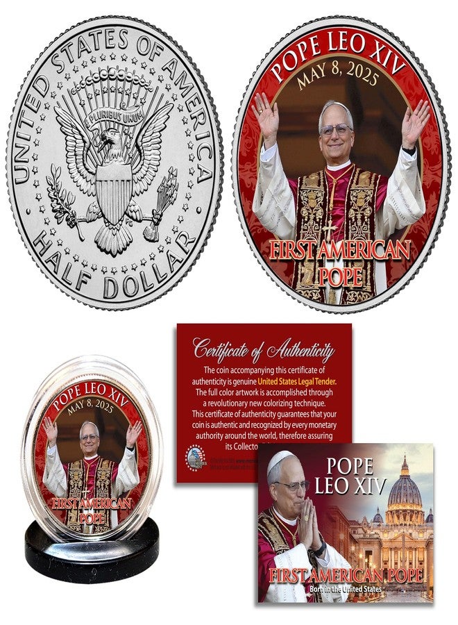 Merrick Mint Pope Leo XIV 2025 First American Pope Genuine U.S. JFK Kennedy Half Dollar Coin - Image 1