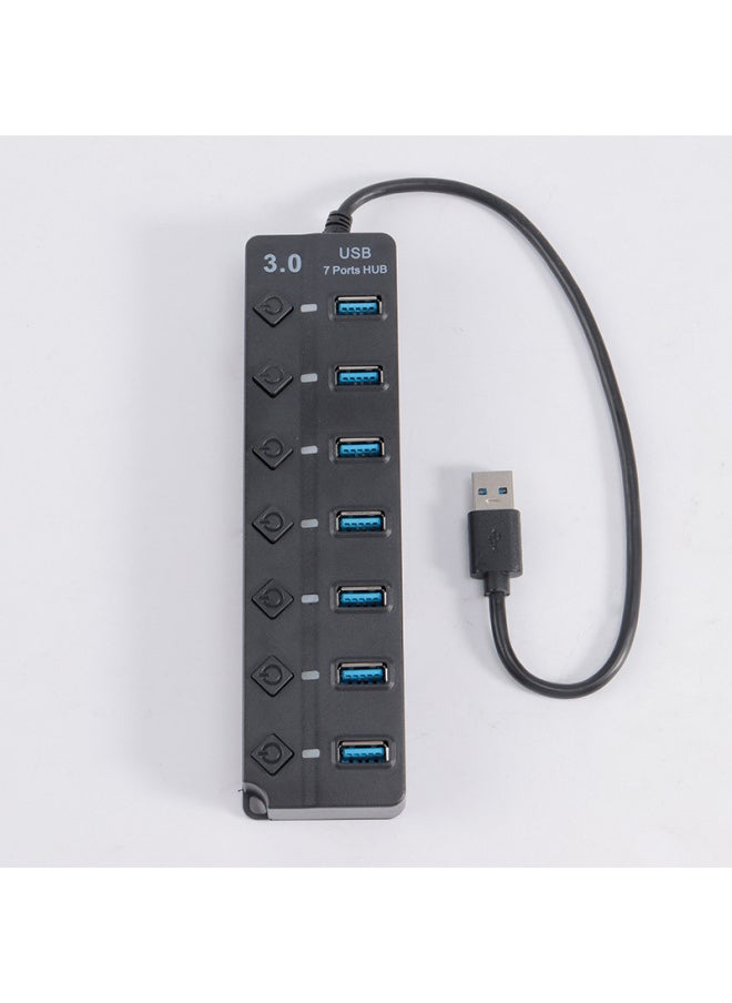 Generic - USB3.0HUB Hub 7-Port Diamond Key One-to-seven Extender Expansion Dock Computer Accessories High-speed Transmission-Number Of Interfaces:1 3.0+6 2.0 Pearlescent Bag - Image 1