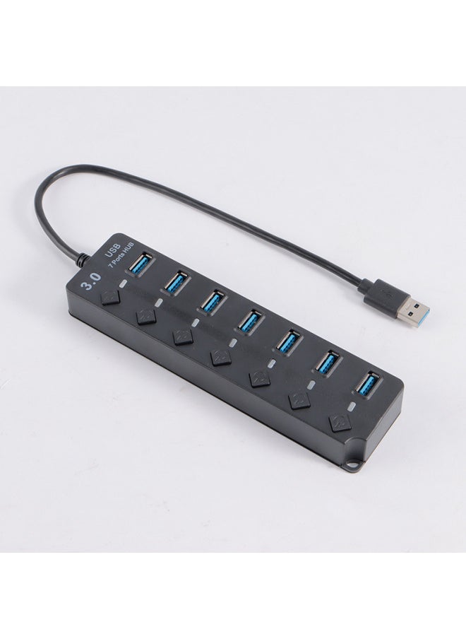 Generic - USB3.0HUB Hub 7-Port Diamond Key One-to-seven Extender Expansion Dock Computer Accessories High-speed Transmission-Number Of Interfaces:1 3.0+6 2.0 Pearlescent Bag - Image 1