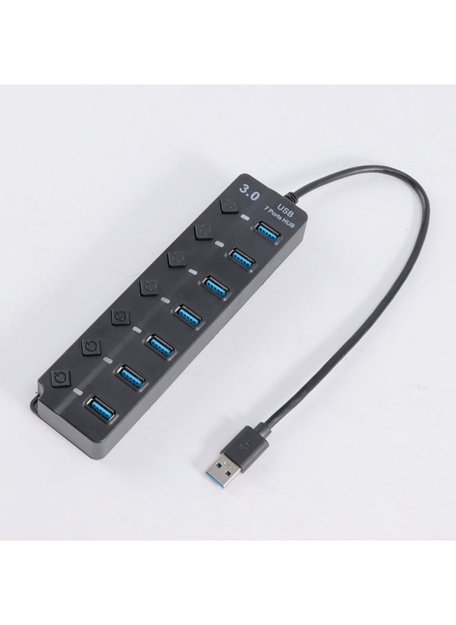 Generic - USB3.0HUB Hub 7-Port Diamond Key One-to-seven Extender Expansion Dock Computer Accessories High-speed Transmission-Number Of Interfaces:1 3.0+6 2.0 Pearlescent Bag - Image 1