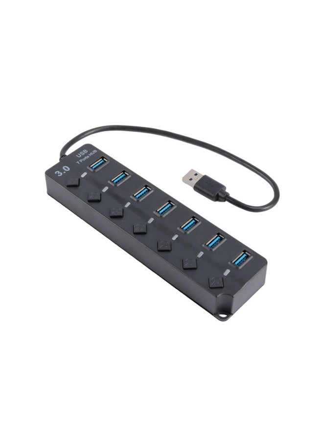 Generic - USB3.0HUB Hub 7-Port Diamond Key One-to-seven Extender Expansion Dock Computer Accessories High-speed Transmission-Number Of Interfaces:1 3.0+6 2.0 Pearlescent Bag - Image 1