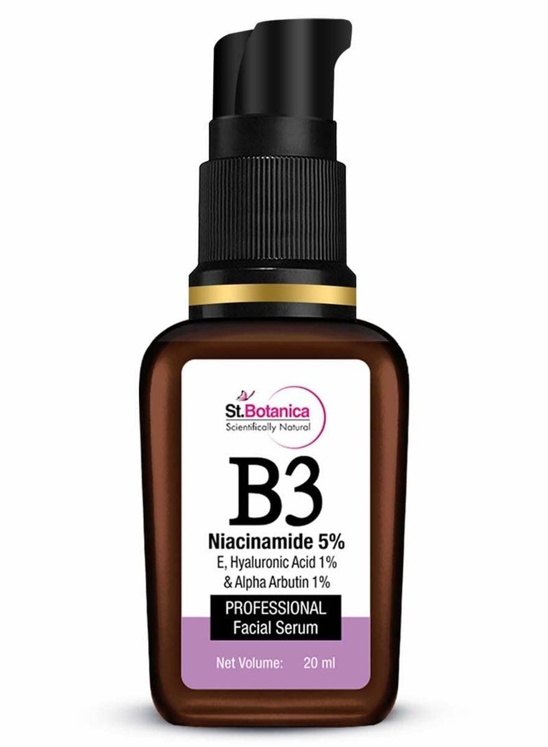 St. Botanica StBotanica Niacinamide 5%, E HA Alpha Arbutin Face Serum 20ml with 5% Niacinamide Hyaluronic Acid & Alpha Arbutin to Refine Pores & Strengthen Skin No Parabens & Sulphates Vegan  - Image 1