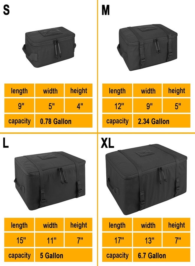 PETAC GEAR 4 PCS Tactical Modular Packing Cubes with Waterproof Material, Large Capacity Storage Bag, Easy Clean Outdoor Travel Organize Storage Pouches Bags (BK) - Image 3