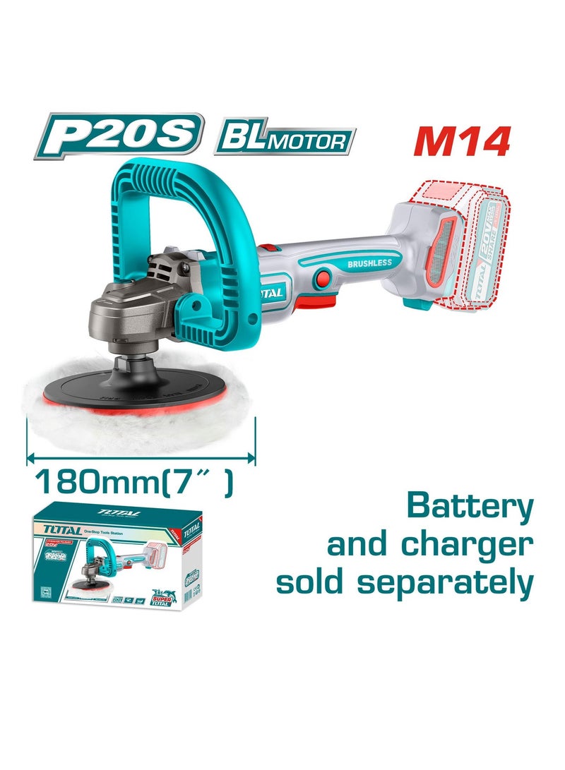 TOTAL 7-inch battery polishing gun without battery and charger - TAPLI2018 - Total