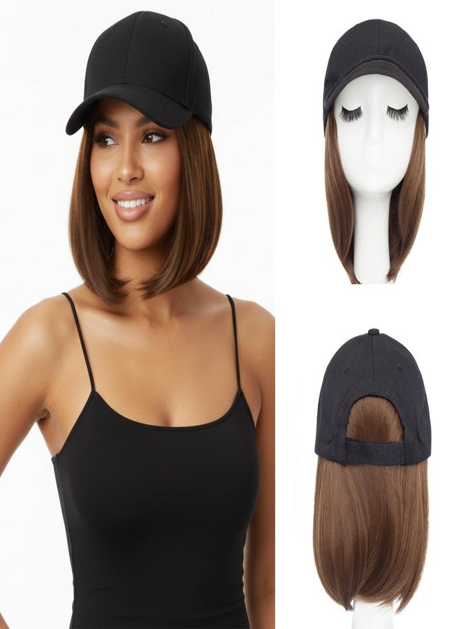 SEGO SEGOHAIR Hat Wig for Women Baseball Cap with Hair Extensions 6 Inch Synthetic Straight Hair Adjustable Wig Hat with Attached Hair for Daily Wear,（10, Light Brown） - Image 1