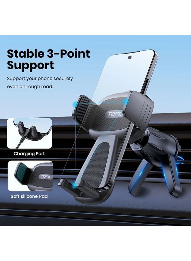 Black Heavy Duty Metal Car Phone Holder Mount Air Vent Adjustable Grip Universal Fit - Image 5