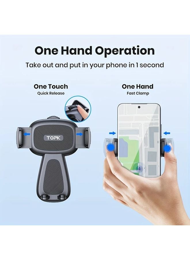 Black Heavy Duty Metal Car Phone Holder Mount Air Vent Adjustable Grip Universal Fit - Image 4