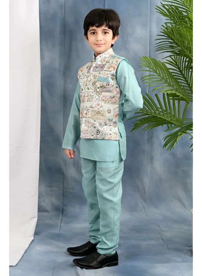 BT DEZINES Light Blue Kurta Set For Boys