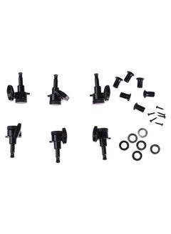 Thoraya 6 Pcs Guitar Locking Machine Head Zinc Alloy Black Electric Acoustic Guitar Locked Tuning Peg Key for Replacement 3L3R Black  - Image 1