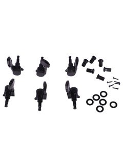 Thoraya 6 Pcs Guitar Locking Machine Head Zinc Alloy Black Electric Acoustic Guitar Locked Tuning Peg Key for Replacement 3L3R Black  - Image 2