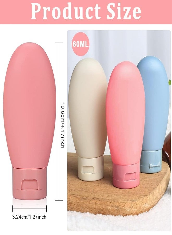 EXOFLY 3pcs 60ml Travel Bottles for Toiletries Refillable Plastic Travel Containers Dispenser with Lid Small Leak Proof Squeeze Bottles Kit for Cream, Shampoo, Lotion Storage Travel Accessories - Image 2