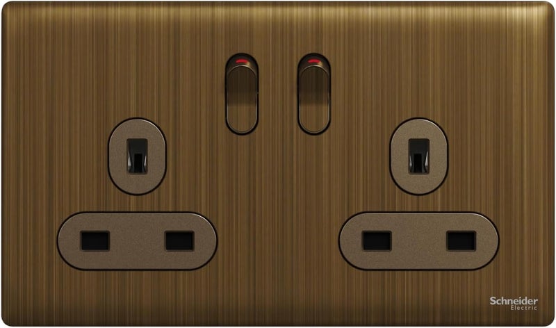 Schneider Electric Unica X Switched Socket - Antique Brass - Image 1