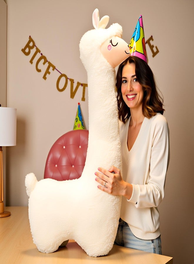 Ryttir 40 Inch 15% Chubbier Large Llama Stuffed Animal,Soft Alpaca Plush Stuffed Llamas Body Pillow - Perfect Valentine Llama Gifts for Cuddling and Room Decoration - Image 2