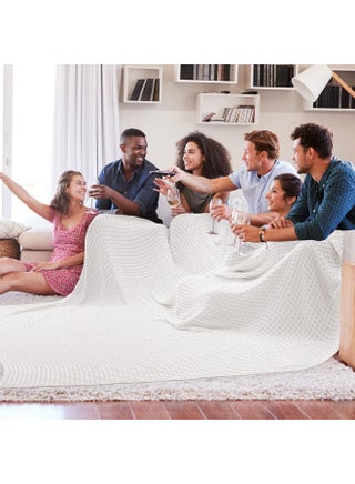 Bedsure Cooling Cotton Waffle Oversized King Blanket - Lightweight Breathable Blankets Rayon Derived from Bamboo for Hot Sleepers, Luxury Throws for Bed and Sofa, White, 120x96 Inches - pzsku/Z37DA4DEA6192261BDFD8Z/45/1749128711/1e057b2e-b794-4772-a10f-31a2da630350