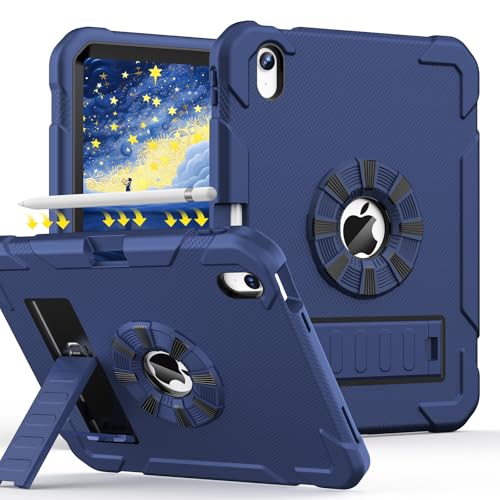 avakot for iPad A16 Case 11th Generation 11 Inch 2025/ iPad 10th Generation Case 10.9 Inch 2022, Heavy Duty Military Grade Shockproof Cover with Pencil Holder for i Pad 11/10 Gen, Navy Blue - Image 1