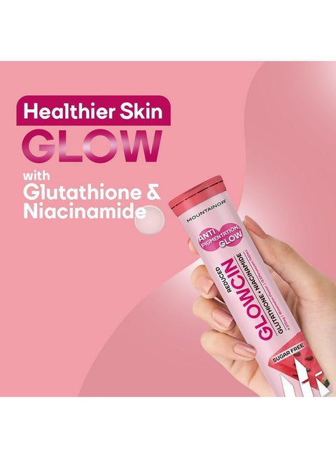 Mountainor Glutathione Tablets For Korean Glowing & Brightening Skin.  Fights Pigmentation & Dullness, Clinically Proven Ingredients-Niacinamide &  Vit C Help Reduce Melanin, Clearance Healthy & Radiant Skin, Sugar-Free (15  Tabs)