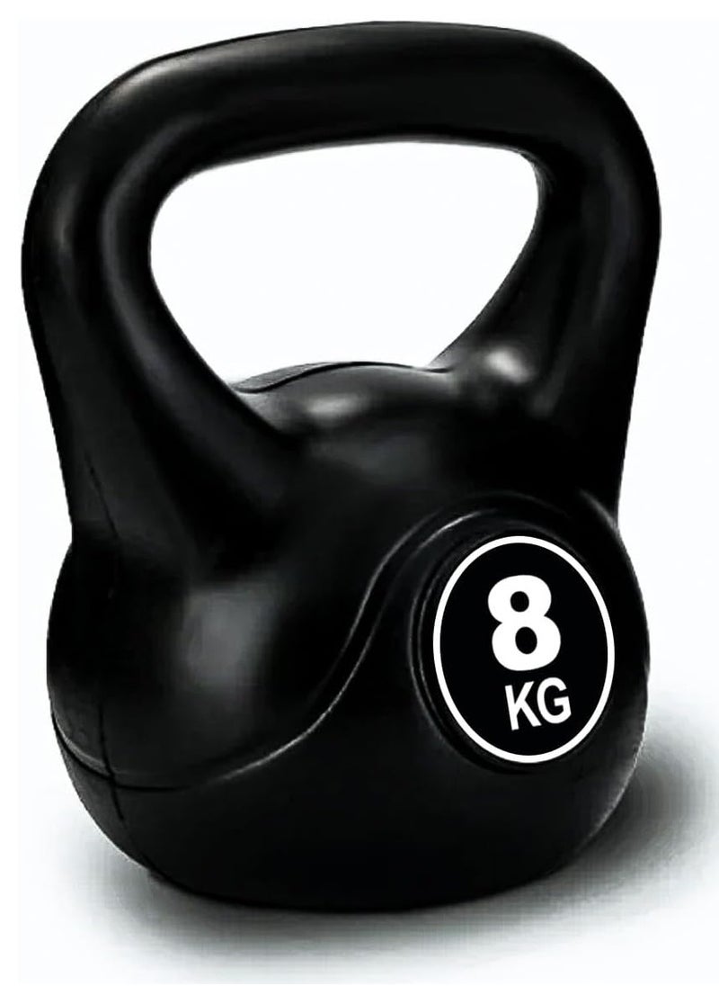 Sky Land - Black Kettlebell Weights, Strength Training Kettlebell Dumbbell For Weightlifting- 8kg - Image 1