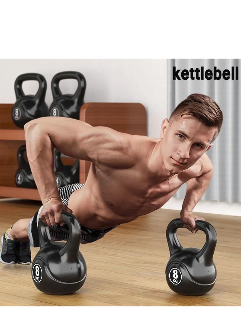 Sky Land - Black Kettlebell Weights, Strength Training Kettlebell Dumbbell For Weightlifting- 8kg - Image 1