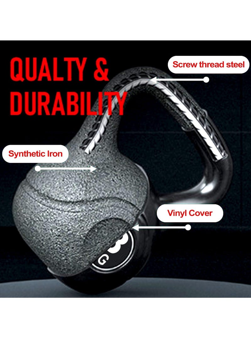 Sky Land - Black Kettlebell Weights, Strength Training Kettlebell Dumbbell For Weightlifting- 8kg - Image 1