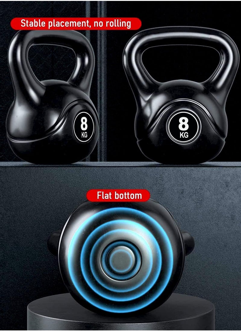 Sky Land - Black Kettlebell Weights, Strength Training Kettlebell Dumbbell For Weightlifting- 8kg - Image 1