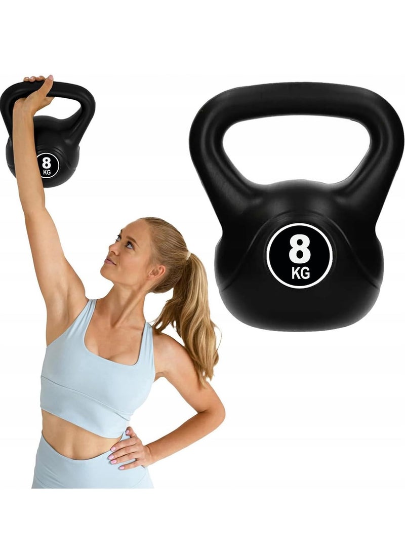 Sky Land - Black Kettlebell Weights, Strength Training Kettlebell Dumbbell For Weightlifting- 8kg - Image 1