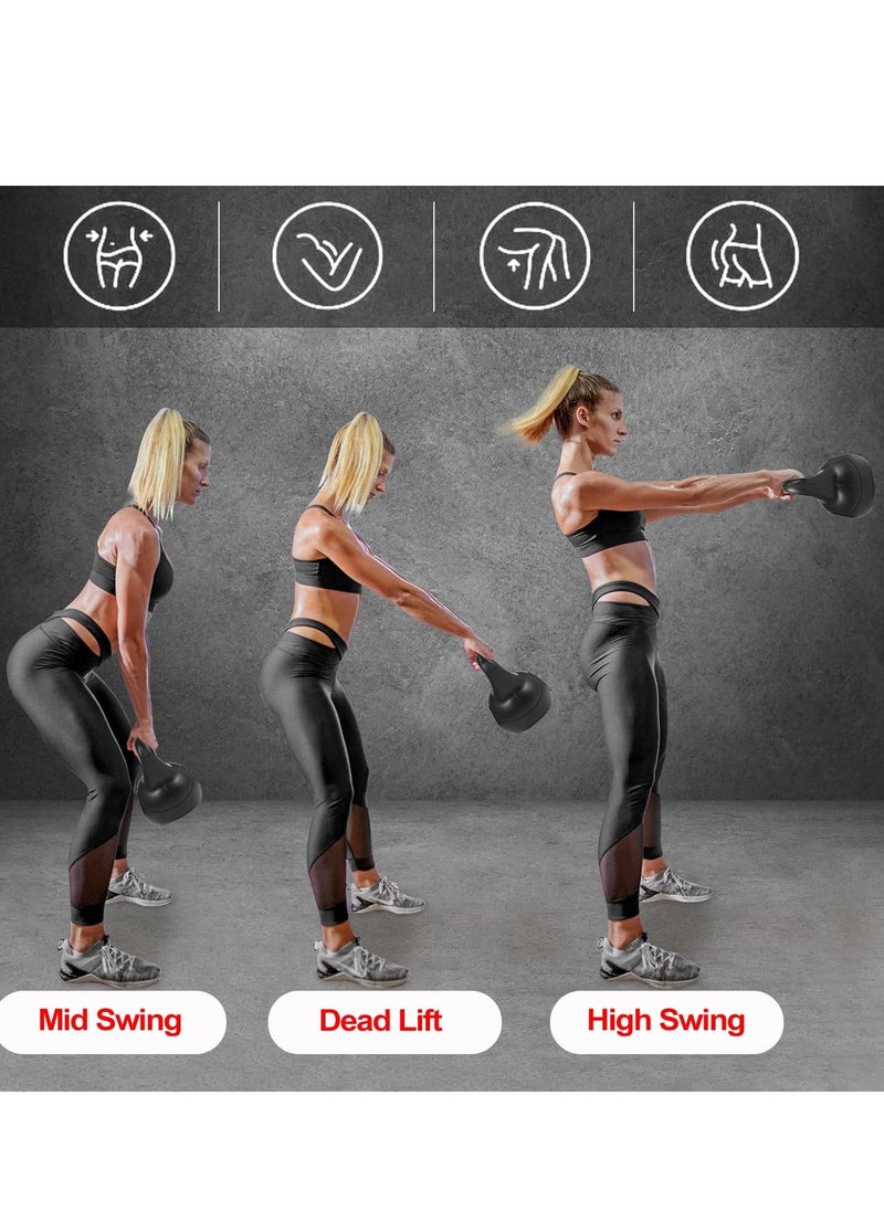 Sky Land - Black Kettlebell Weights, Strength Training Kettlebell Dumbbell For Weightlifting- 8kg - Image 1