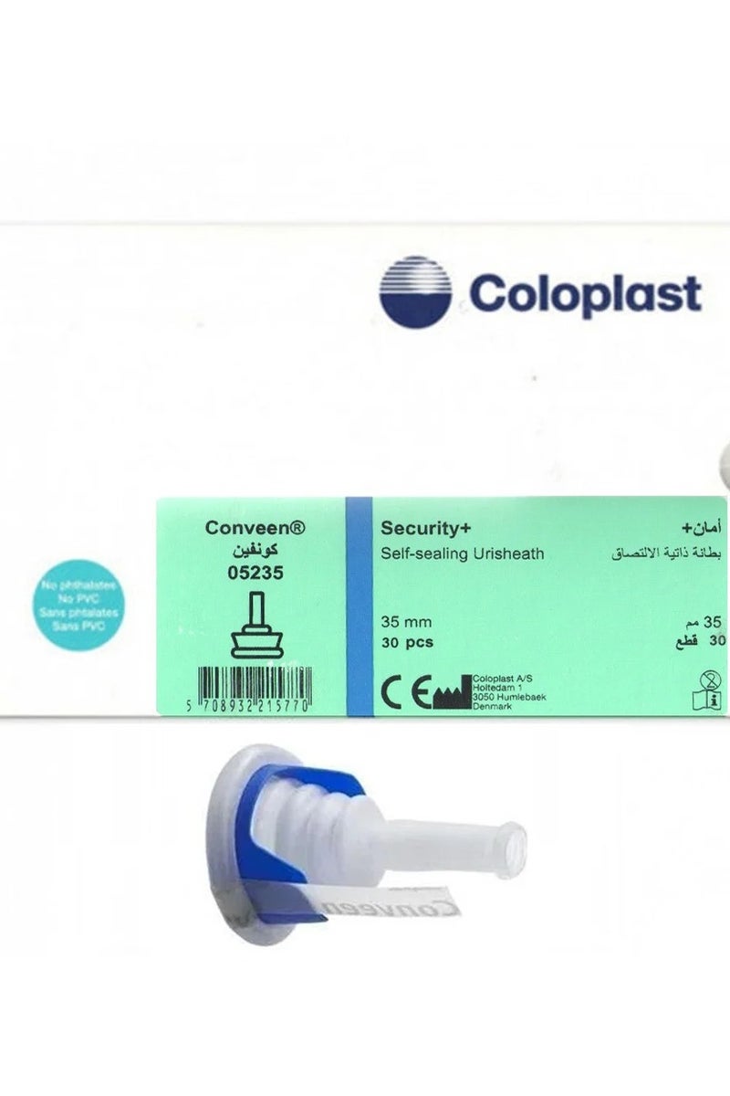 Coloplast كولوبلاست سكيورتي+ غلاف يوريشيث ذاتي الإغلاق 35 مم 13 قطعة - Image 1