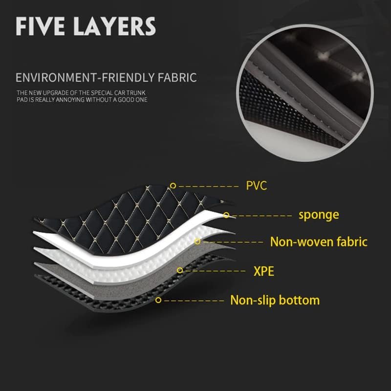 AutoZing® 7D Car Trunk/Boot/Dicky Mat Compatible for Mercedes GLC 220 PU Leatherette Anti Skid Layer Protection 100% Water Proof and Washable Color Black with Beige Thread - Image 5
