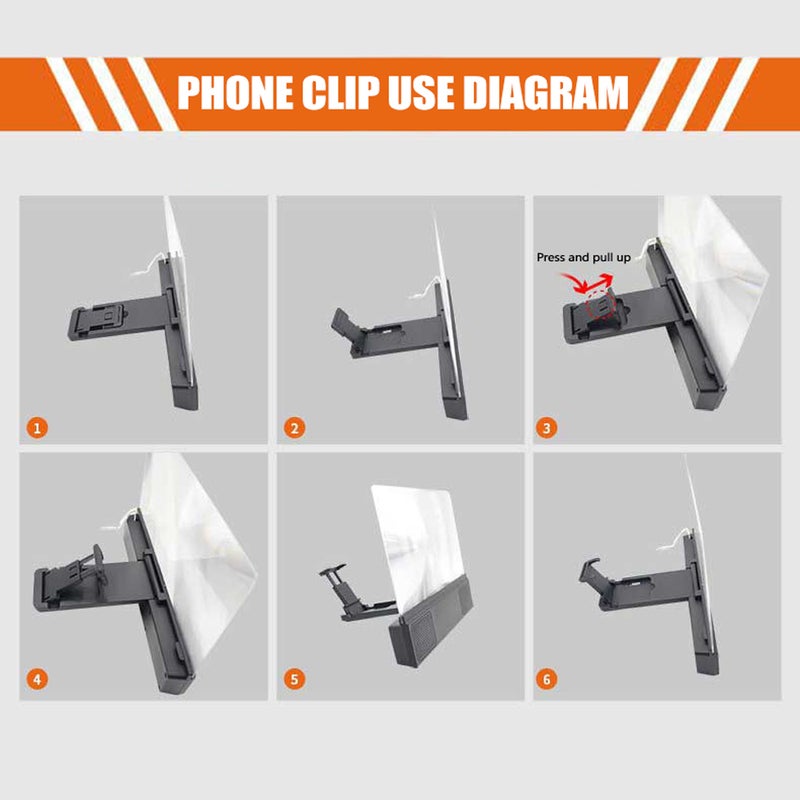 12inch Mobile Phone Screen Amplifiers 3D Video Large-screen Magnifier with Speaker Phone Screen Amplifier - Image 5