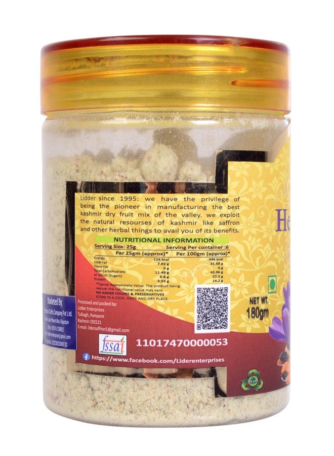 LIDDER Organic Kashmiri Dry fruit And Saffron Mix Healthy Powder (Natural) | Organic Kashmiri Mix Healthy Powder | Dry Fruit Powder | Saffron Mix Healthy Powder | 100% Organic Kashmiri Mix Healthy Powder - 180 gm Pack of 1 - Image 3