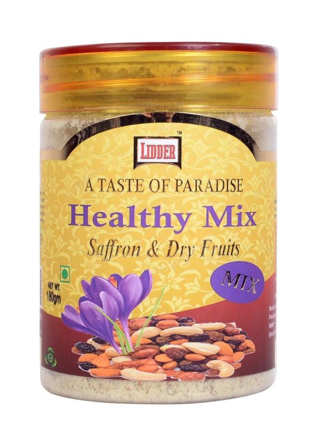 LIDDER Organic Kashmiri Dry fruit And Saffron Mix Healthy Powder (Natural) | Organic Kashmiri Mix Healthy Powder | Dry Fruit Powder | Saffron Mix Healthy Powder | 100% Organic Kashmiri Mix Healthy Powder - 180 gm Pack of 1 - Image 1