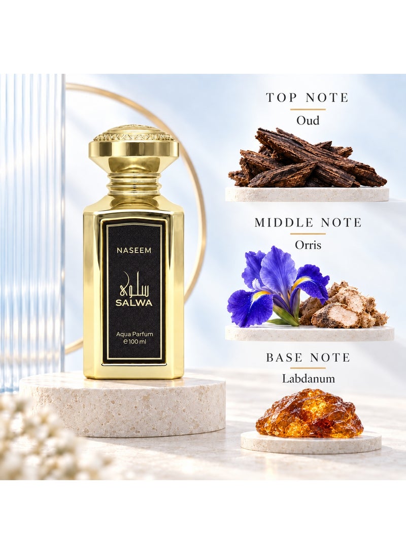 Naseem Salwa Eau De Parfum Aqua Perfume for Men & Women - 100ml - Image 4