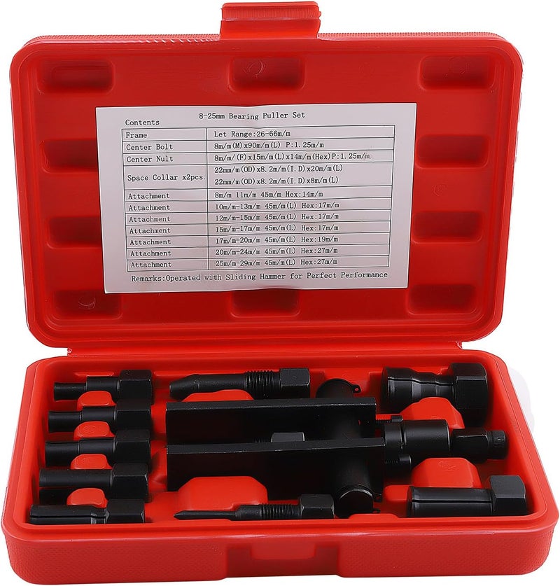 maXpeedingrods Motorcycle Blind Hole Bearing Puller Set Internal Bearing Extractor Puller Tool Kit, 8-25MM Motorcycle Bicycle Wheel Bearing Removal Installer Tool, 10PCS - Image 1