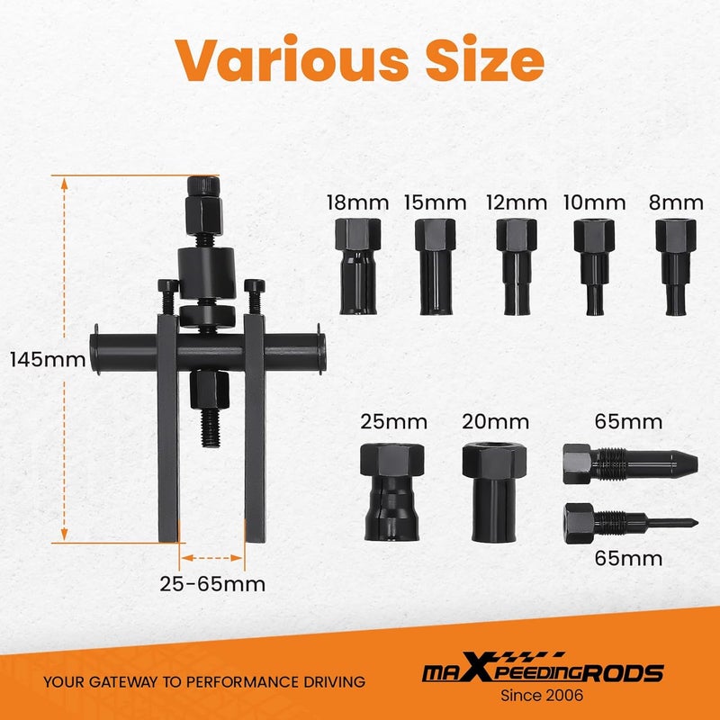 maXpeedingrods Motorcycle Blind Hole Bearing Puller Set Internal Bearing Extractor Puller Tool Kit, 8-25MM Motorcycle Bicycle Wheel Bearing Removal Installer Tool, 10PCS - Image 2