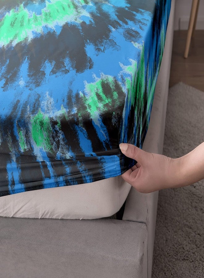 AILONEN Fulid Fitted Sheet Queen Size, Purple Tie Dye Bed Sheets for Teen Girls,Colorful Marble Bedroom Sheet Set,Tie Dye Bedsheets Set,Bedding Decor Set,1 Fitted Sheet and 2 Pillow Case,3 Piece - Image 2