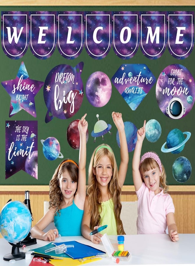 VABAMNA 28Pcs Bulletin Board Decorations Space Motivational Posters Science Classroom Decor Welcome Galaxy Inspirational Poster Cutouts for Teachers School Office Home Supplies Door Wall Decor - Image 5