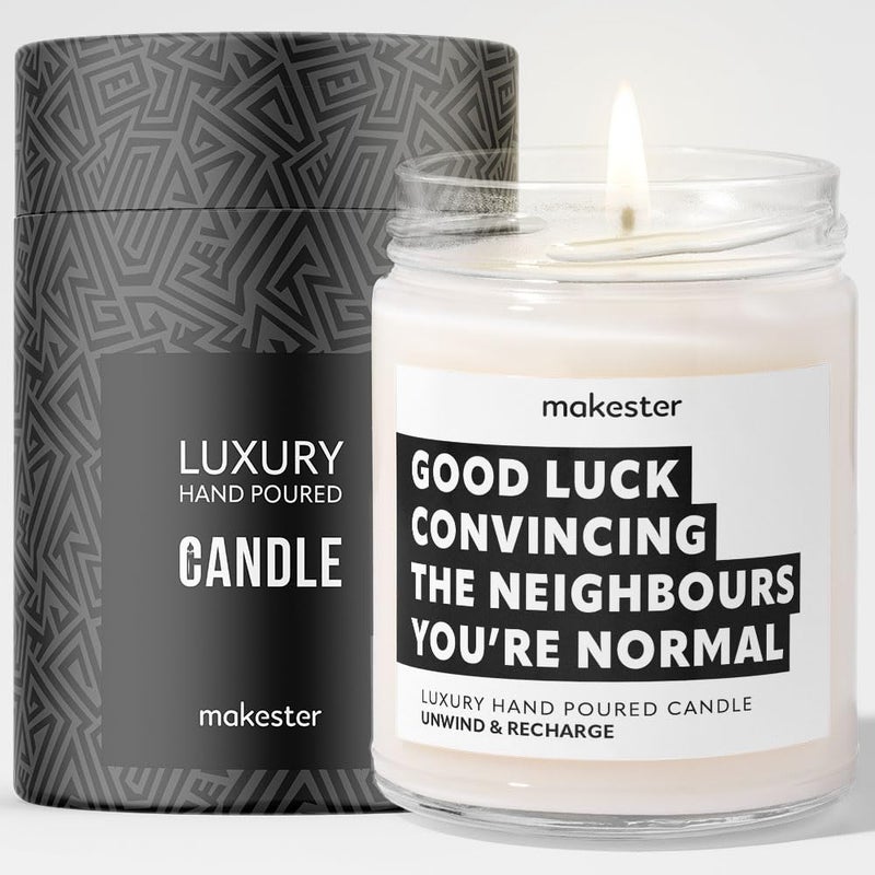 New Home Gifts  Luxury Soy Wax Candle  Vanilla Jasmine Sugared Almond  Makester