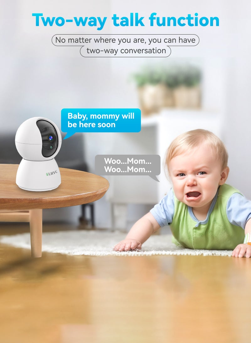 ULHYC 1080P HD Infrared Night Vision Camera, 2.4G WiFi Connection, Compatible With Google Alexa, Cloud Storage, Two-way Audio, Human Tracking, Motion Alarm, Indoor And Outdoor Security Monitoring - Image 5