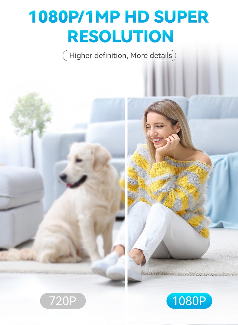 ULHYC 1080P HD Infrared Night Vision Camera, 2.4G WiFi Connection, Compatible With Google Alexa, Cloud Storage, Two-way Audio, Human Tracking, Motion Alarm, Indoor And Outdoor Security Monitoring - Image 3