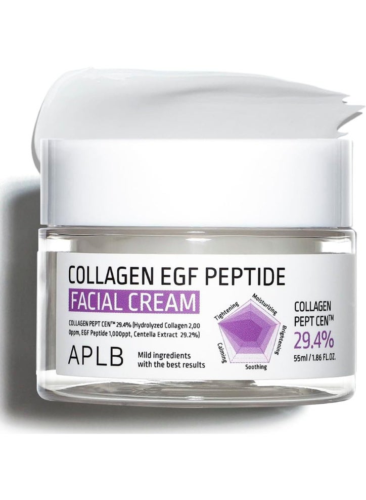 APLB Collagen EGF Peptide Facial Cream | COLLAGEN PEPT CEN™ 29.4% 1.86 FL.OZ/Korean Skincare, Elasticity care, Deep hydration, Revitalize for gentle and improve skin texture - Image 1