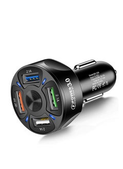 Generic Car Charger 3A-4USB QC3.0 Adapter, 4-Port USB Car Phone Charger Multi-Function Power Car Adapter for iPhone, Samsung, GPS, iPad, Tablet, Android Device  - Image 1