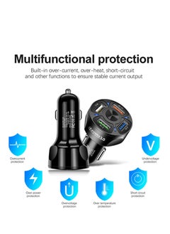 Generic Car Charger 3A-4USB QC3.0 Adapter, 4-Port USB Car Phone Charger Multi-Function Power Car Adapter for iPhone, Samsung, GPS, iPad, Tablet, Android Device  - Image 2