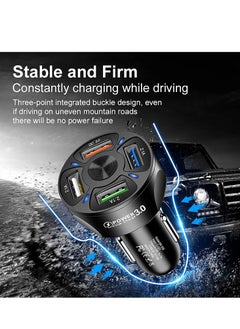 Generic Car Charger 3A-4USB QC3.0 Adapter, 4-Port USB Car Phone Charger Multi-Function Power Car Adapter for iPhone, Samsung, GPS, iPad, Tablet, Android Device  - Image 4