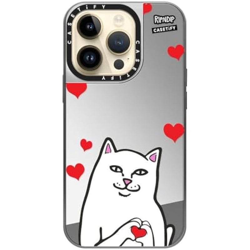 Casetify Mirror Case for iPhone 14 Pro 【RipNDip Colab/Reflective / 4.9ft Drop Protection/Compatible with Magsafe】 - Nermal Loves - Silver on Silver - Image 4