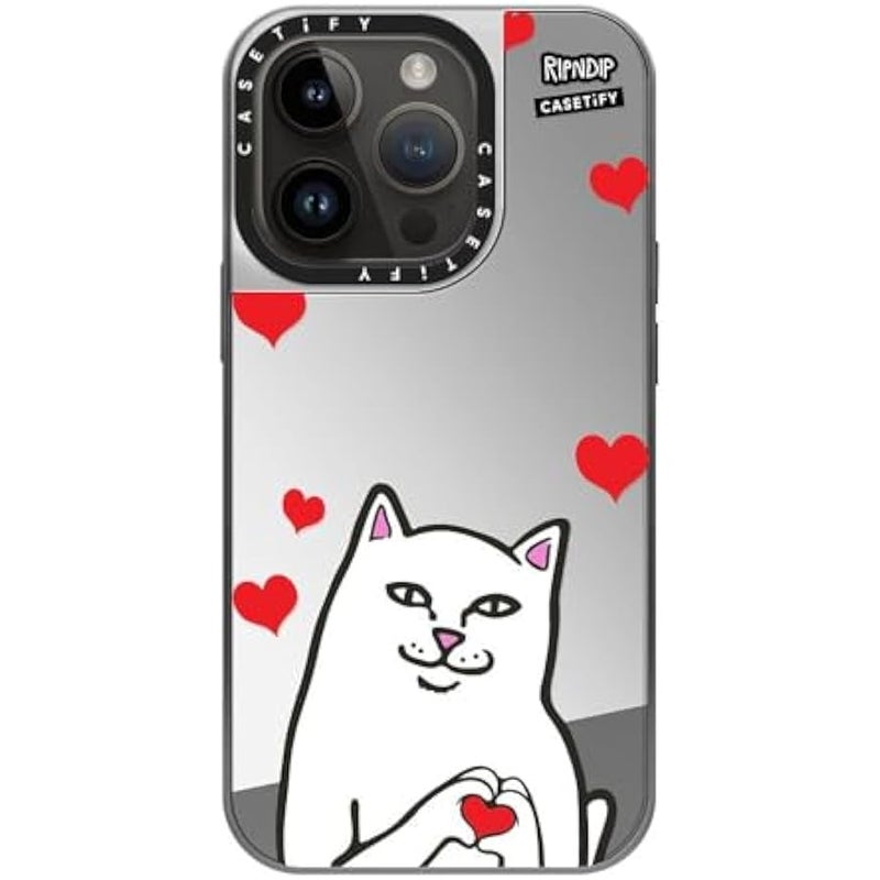 Casetify Mirror Case for iPhone 14 Pro 【RipNDip Colab/Reflective / 4.9ft Drop Protection/Compatible with Magsafe】 - Nermal Loves - Silver on Silver - Image 3