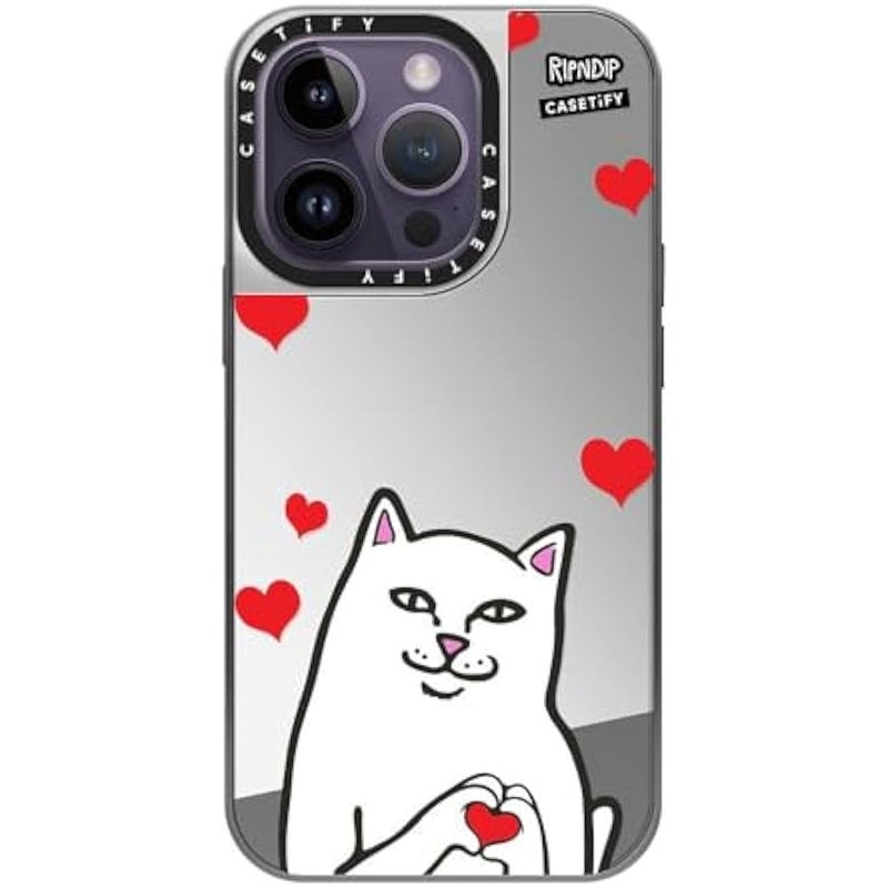 Casetify Mirror Case for iPhone 14 Pro 【RipNDip Colab/Reflective / 4.9ft Drop Protection/Compatible with Magsafe】 - Nermal Loves - Silver on Silver - Image 2